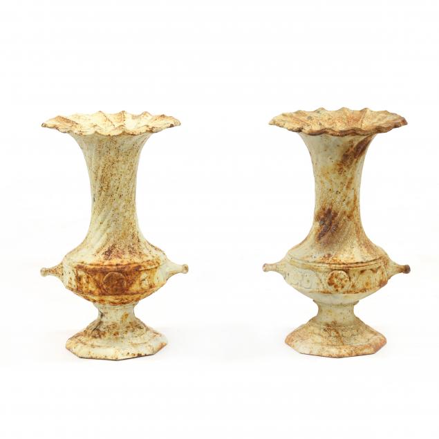 pair-of-diminutive-cast-iron-garden-urns
