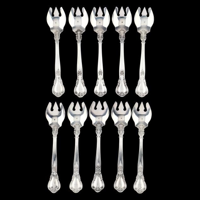 ten-gorham-i-chantilly-i-sterling-silver-ice-cream-forks