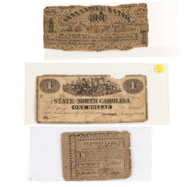 three-early-north-carolina-bank-notes-one-revolutionary-and-two-confederate