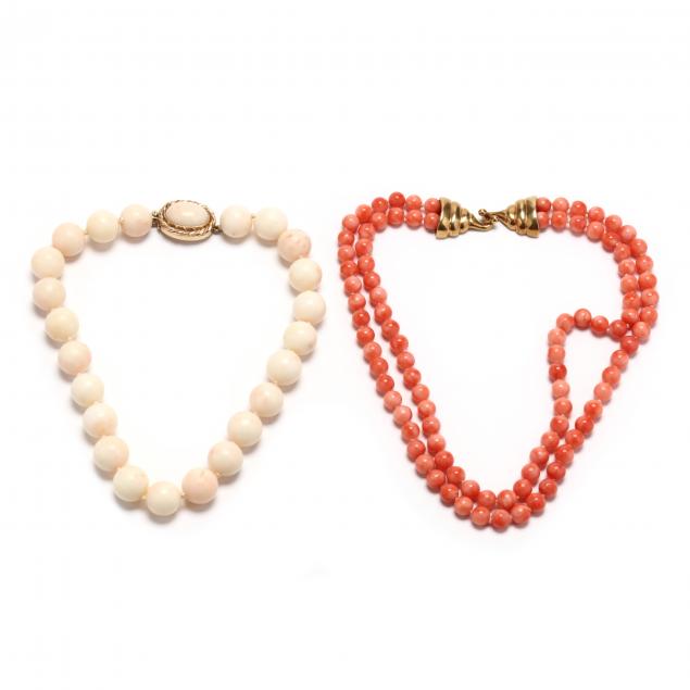 two-coral-bead-necklaces