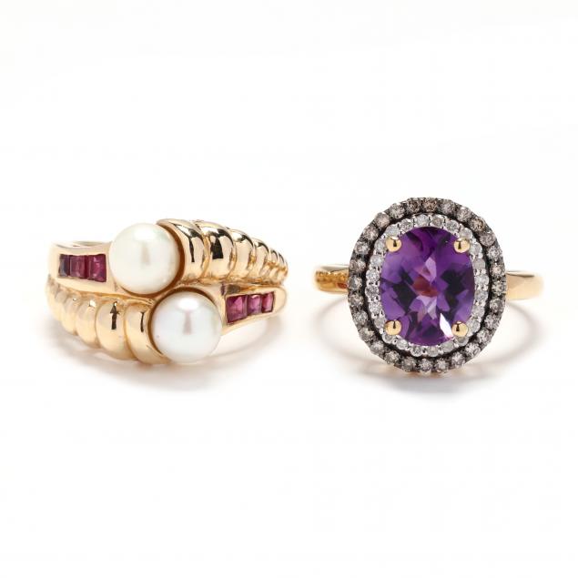 two-gold-and-gem-set-rings