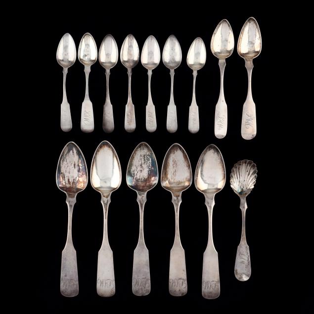 a-grouping-of-american-coin-silver-flatware