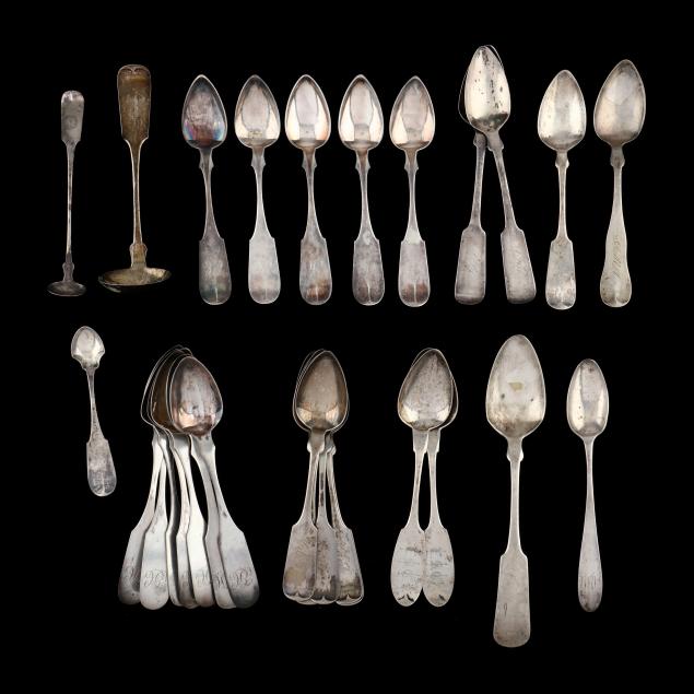 a-grouping-of-american-coin-silver-flatware