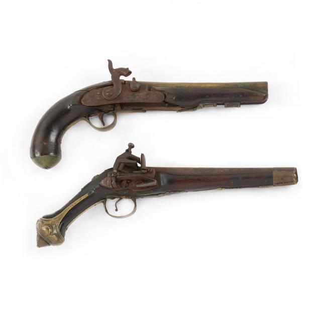 two-antique-black-powder-pistols