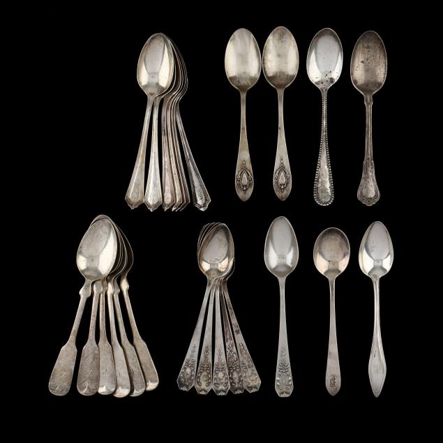 a-grouping-of-american-sterling-silver-teaspoons