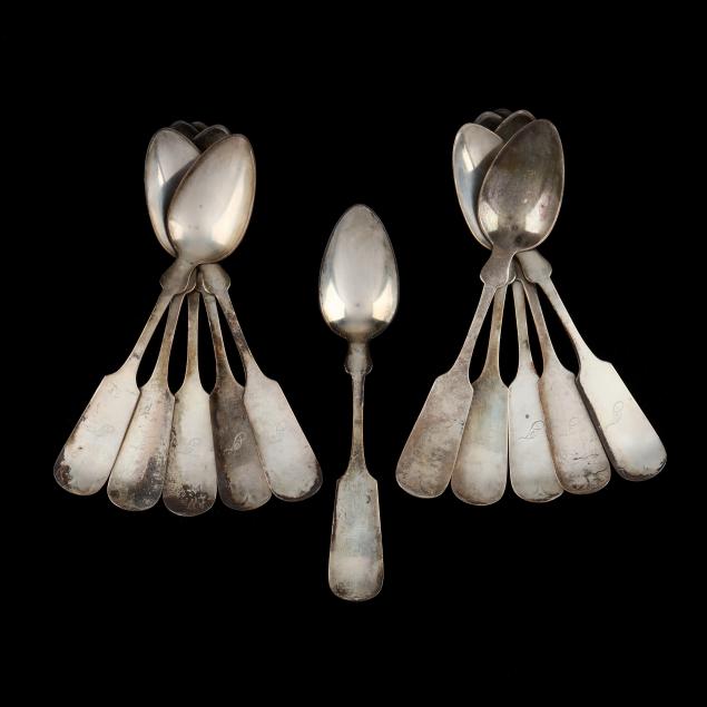 set-of-11-wood-hughes-sterling-silver-teaspoons