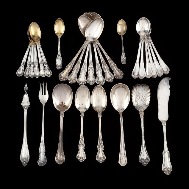 group-of-sterling-silver-flatware