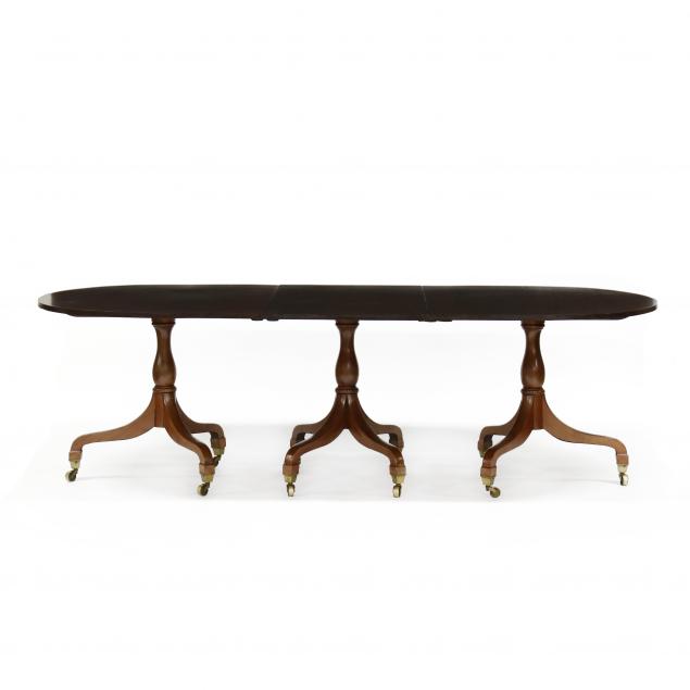 georgian-style-triple-pedestal-mahogany-dining-table