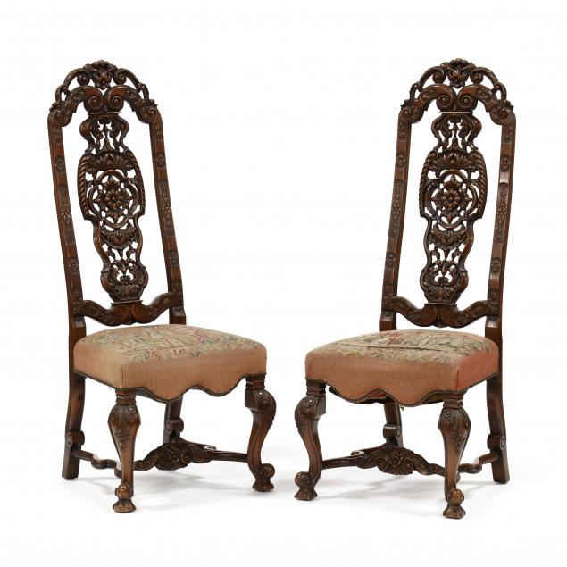pair-of-renaissance-revival-carved-high-back-hall-chairs