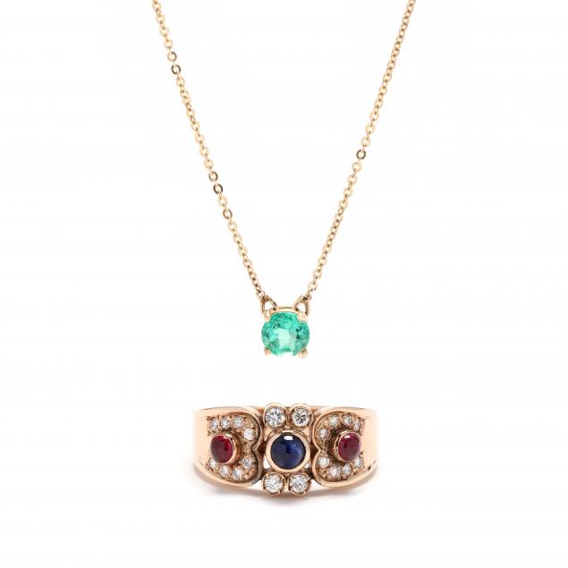 two-gold-and-gem-set-jewelry-items