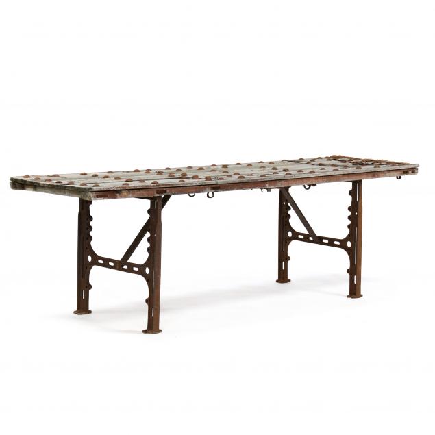 antique-continental-architecturally-salvaged-industrial-harvest-table