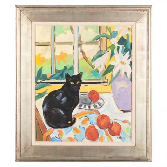 jessie-mackay-nc-i-black-cat-on-table-i
