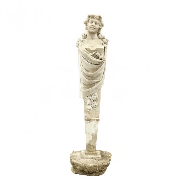 antique-carved-marble-female-bust-on-pedestal