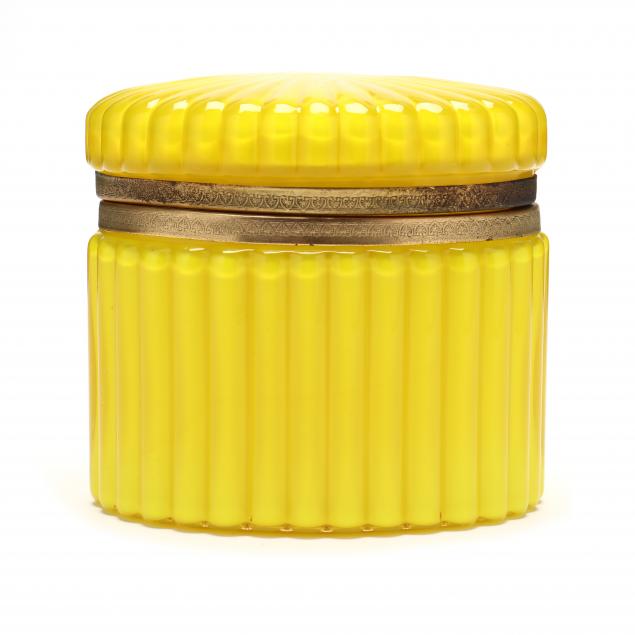 french-yellow-cased-glass-casket