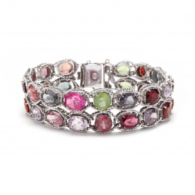 silver-and-gem-set-bracelet