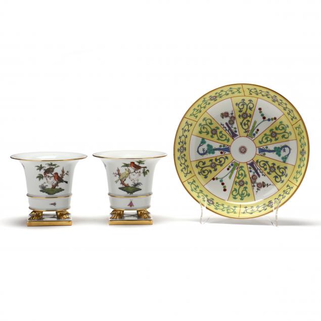 three-herend-porcelain-pieces