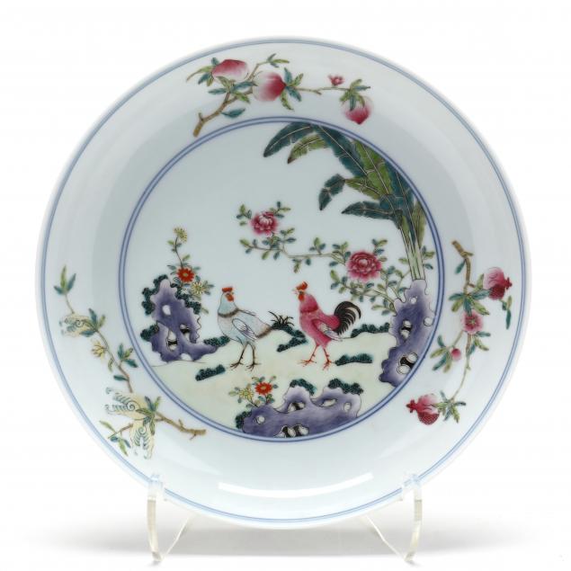 a-chinese-porcelain-famille-rose-rooster-dish