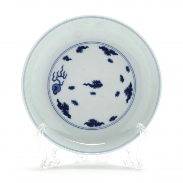 a-chinese-porcelain-blue-and-white-dish-with-clouds-and-flaming-pearl