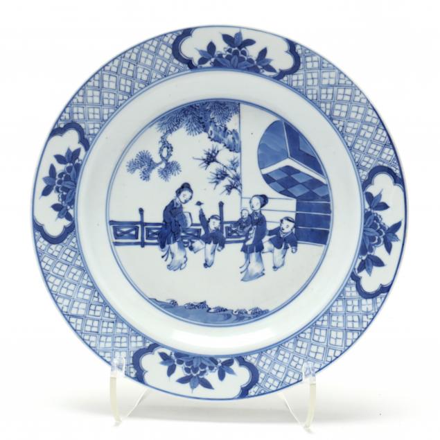 a-chinese-porcelain-blue-and-white-plate-with-children