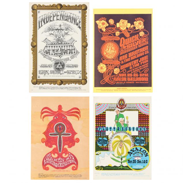 four-vintage-concert-posters-1966-and-1967-fd-36-fd-69-fd-94-and-fdd-8