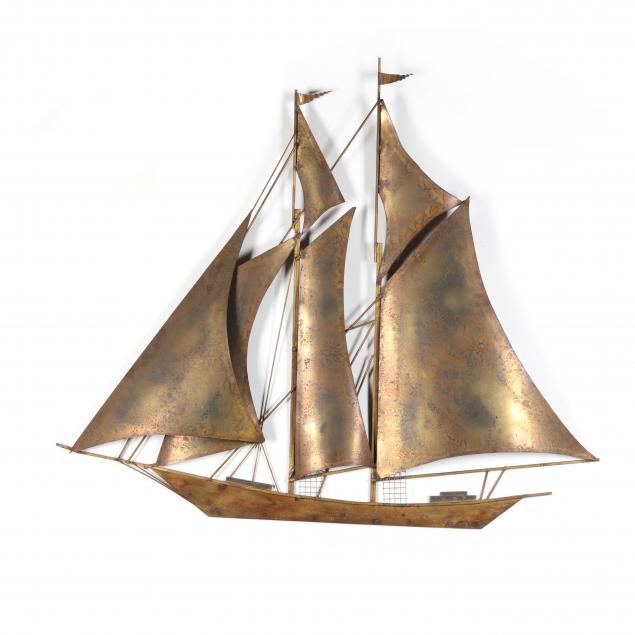 robert-wiley-american-large-brass-clipper-ship-wall-sculpture
