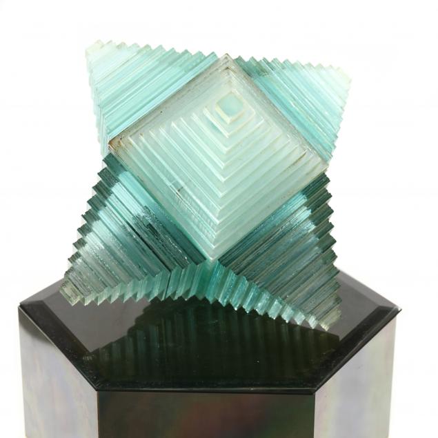 modernist-stacked-glass-sculpture-on-illuminated-pedestal-base