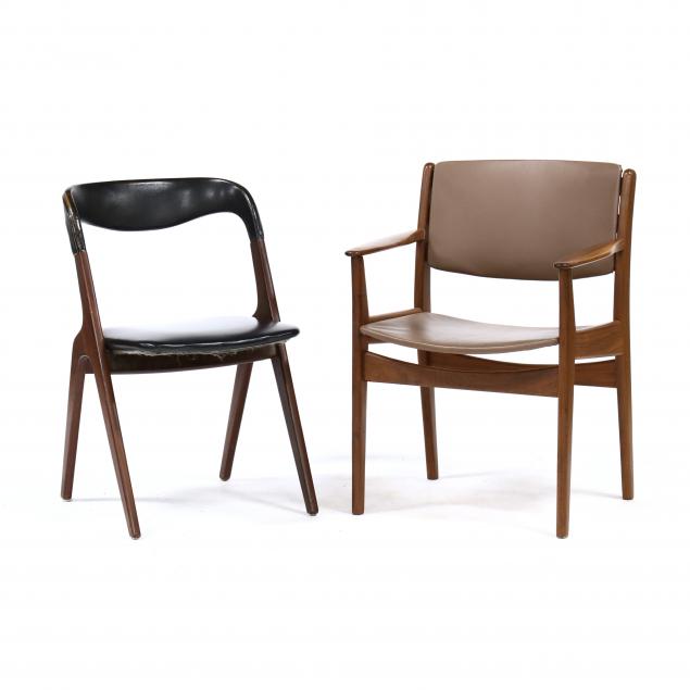 two-danish-modern-teak-chairs