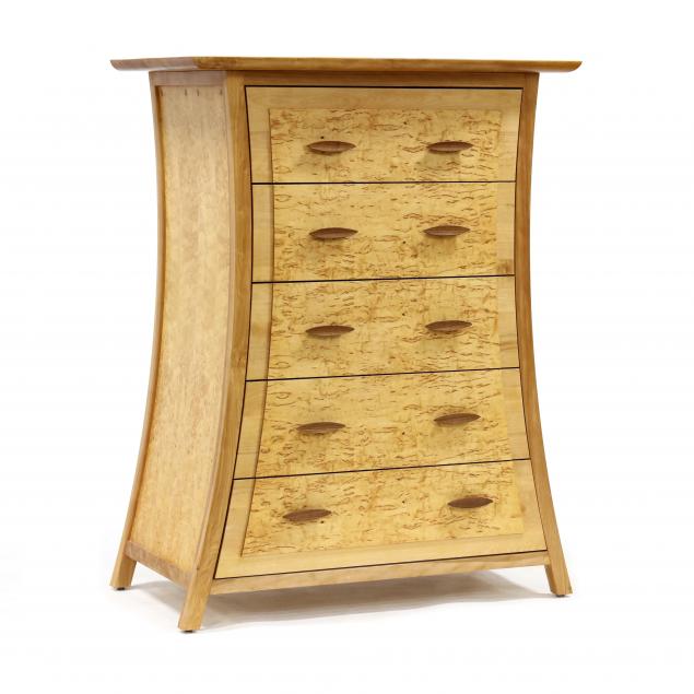 american-craft-organic-shaped-tall-chest-of-drawers