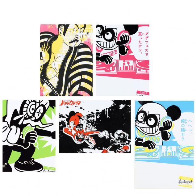 a-group-of-five-graffiti-prints