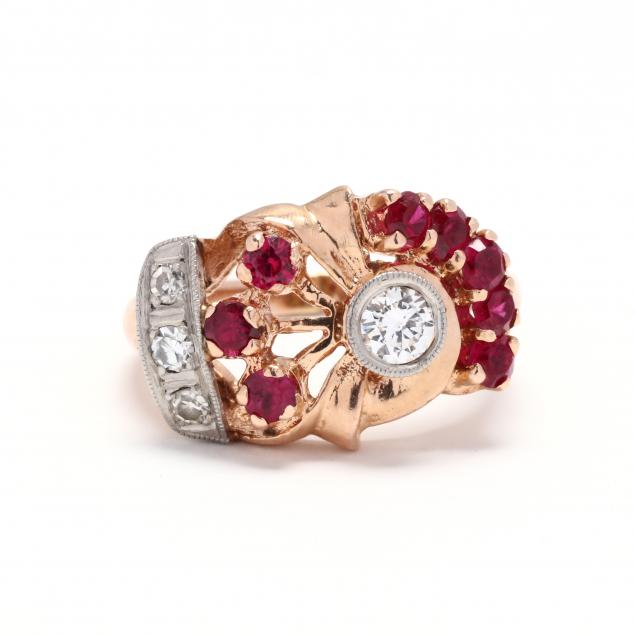 retro-rose-gold-and-gem-set-ring