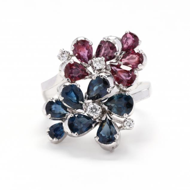 14kt-white-gold-and-gem-set-floral-cluster-ring