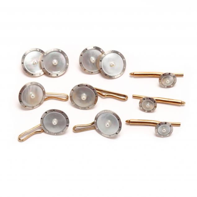 gent-s-art-deco-gold-pearl-and-mother-of-pearl-cufflink-and-stud-set