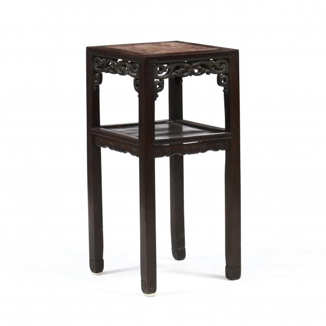 antique-chinese-carved-rosewood-marble-top-stand