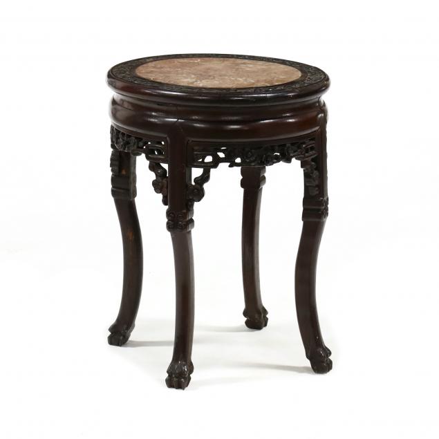 antique-chinese-carved-hardwood-and-marble-low-stand