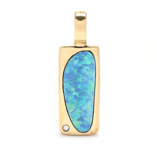 gold-opal-doublet-and-diamond-pendant