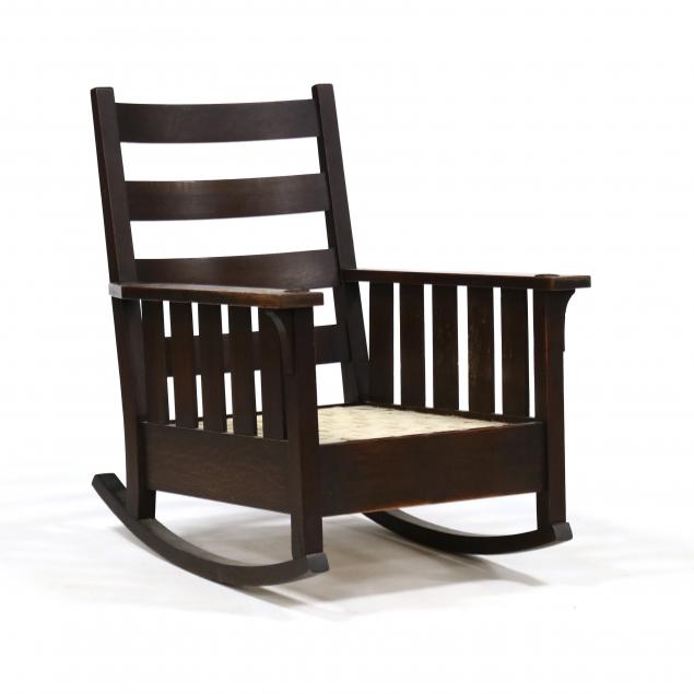 gustav-stickley-mission-oak-rocking-chair-323