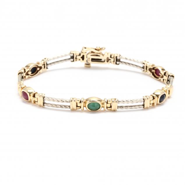 bi-color-gold-and-gem-set-bracelet