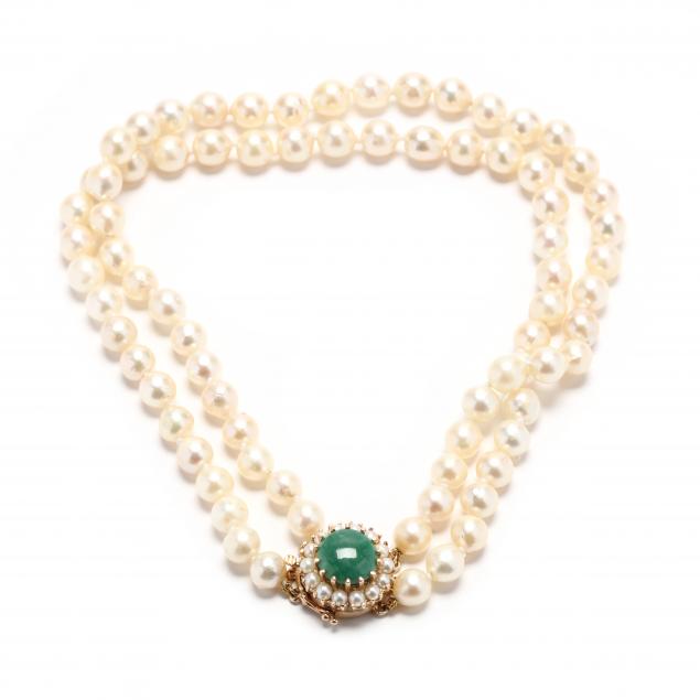 pearl-choker-necklace-with-gold-and-jade-clasp