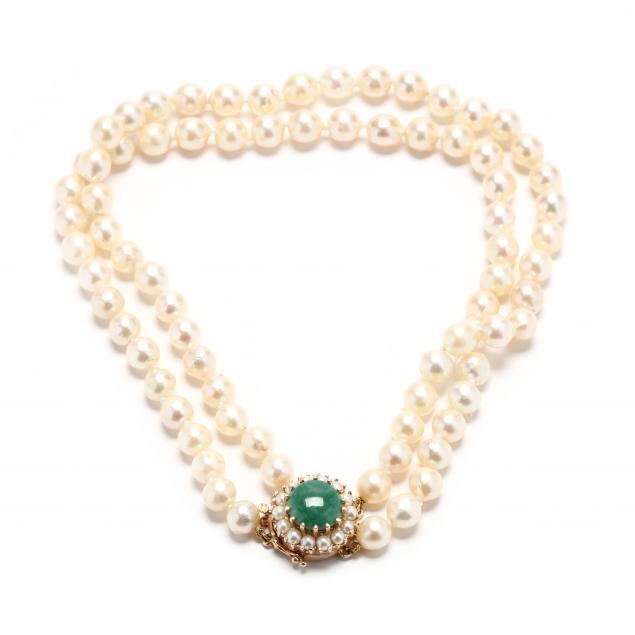 pearl-choker-necklace-with-gold-and-jade-clasp