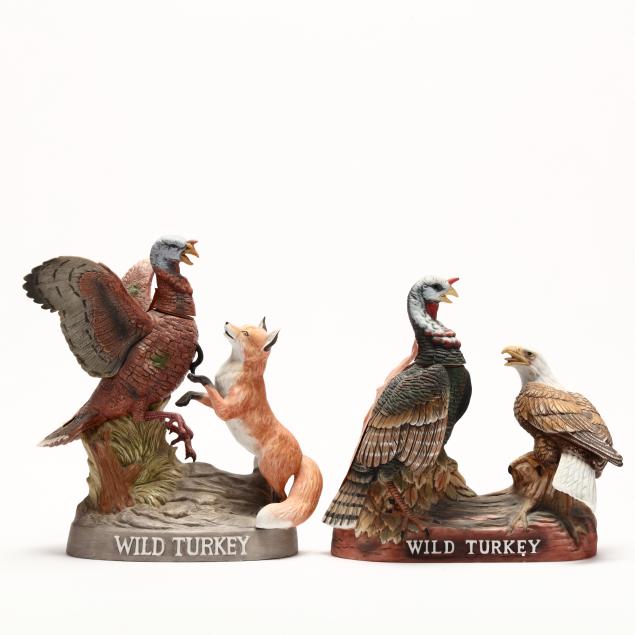 wild-turkey-bourbon-whiskey-in-porcelain-decanters