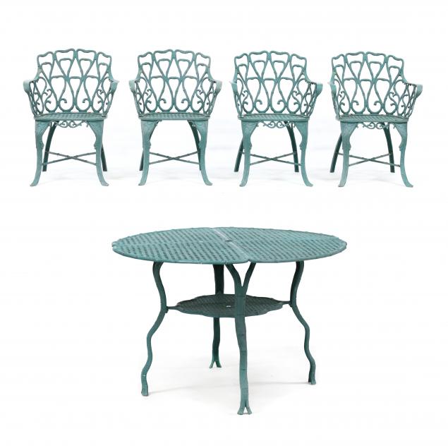 vintage-cast-aluminum-garden-table-and-four-chairs