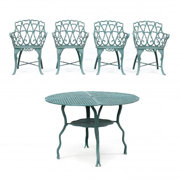 vintage-cast-aluminum-garden-table-and-four-chairs