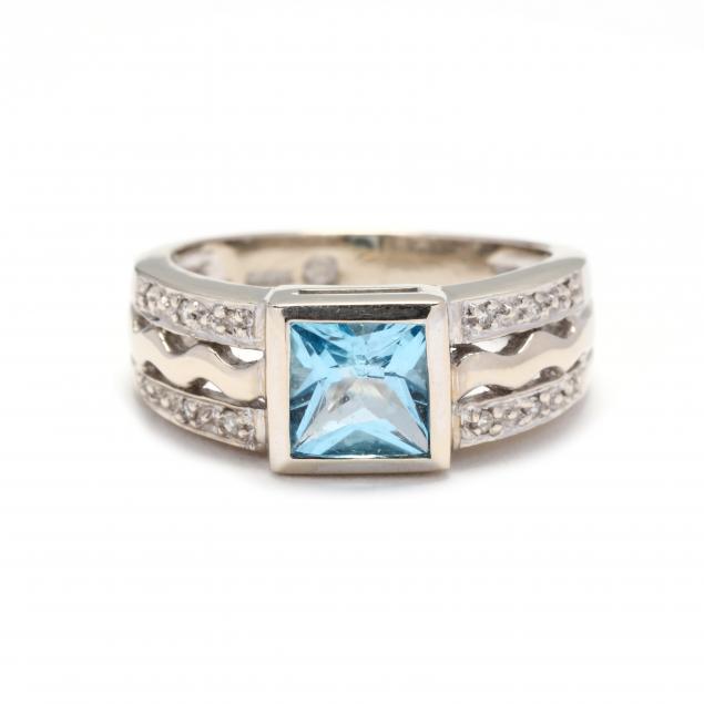 white-gold-blue-topaz-and-diamond-ring