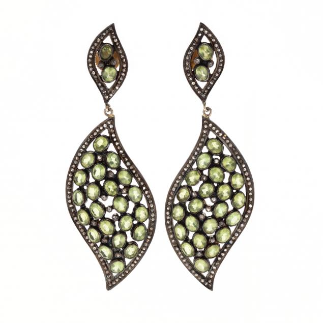 gem-set-leaf-motif-earrings