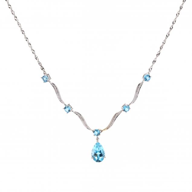 white-gold-and-blue-topaz-necklace