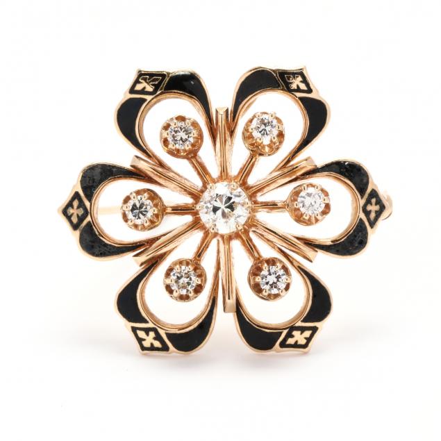 gold-and-diamond-enamel-brooch-pendant