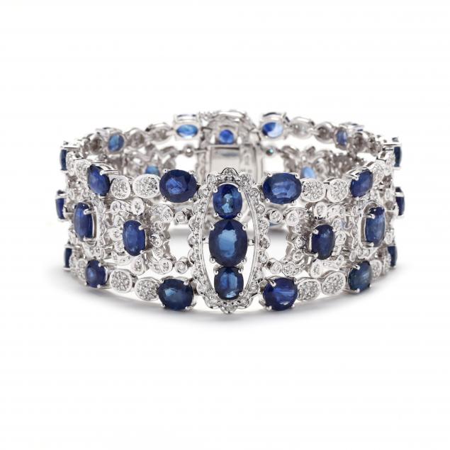 white-gold-sapphire-and-diamond-bracelet