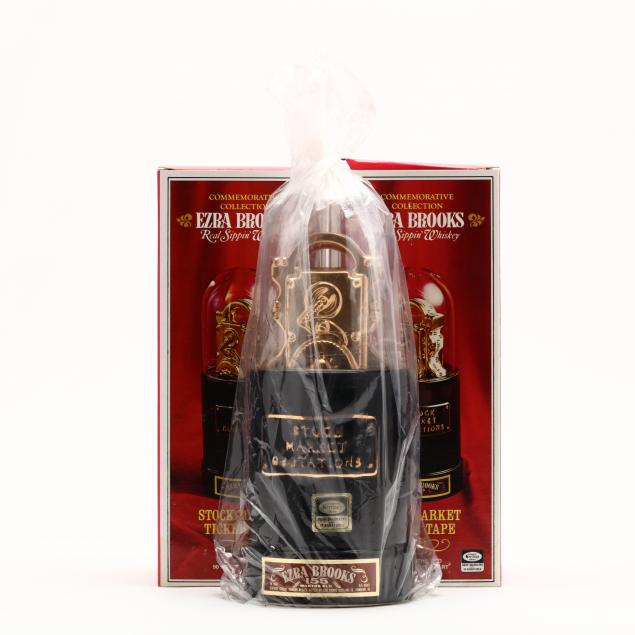 ezra-brooks-kentucky-straight-bourbon-whiskey-in-stock-market-ticker-tape-decanters