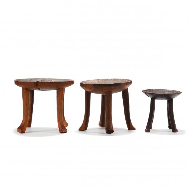 three-african-kamba-beaded-stools