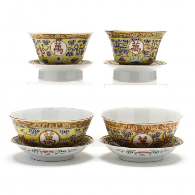 a-group-of-chinese-birthday-porcelain-bowls-and-tea-bowls-with-stands